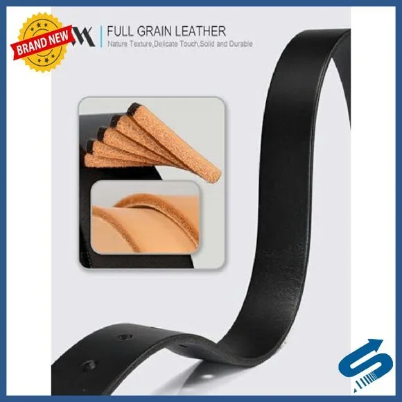 Women's 1.1 Italian Full Grain Leather Belt Gold Buckle Casual Dress